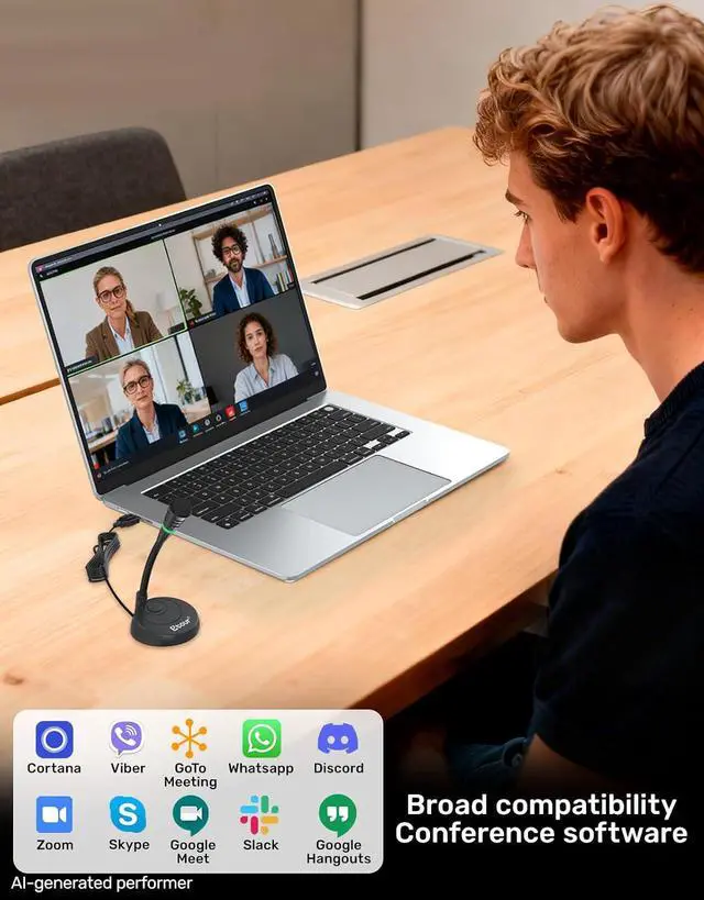 Alt view image 2 of 7 - Mic for Mac mini m4, USB C Microphone, Plug &Play Desktop Cardioid Condenser External Small Computer Mic for Laptop, Mute Button, for Windows, MacBook Pro/Air, for Recording, Dictation/Meeting