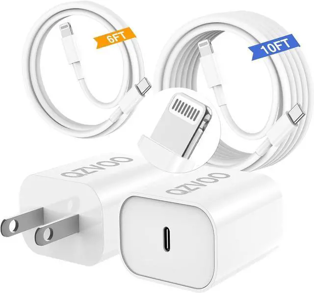 Main image of (6ft+10ft) iPhone Charger Fast Charging for iPhone 14 13 12 Fast Charger,20W USB C Wall Charger with Type C to Lightning Cord for i Phone 13/14/12 Pro Max Plus/11,iPad-2Pack