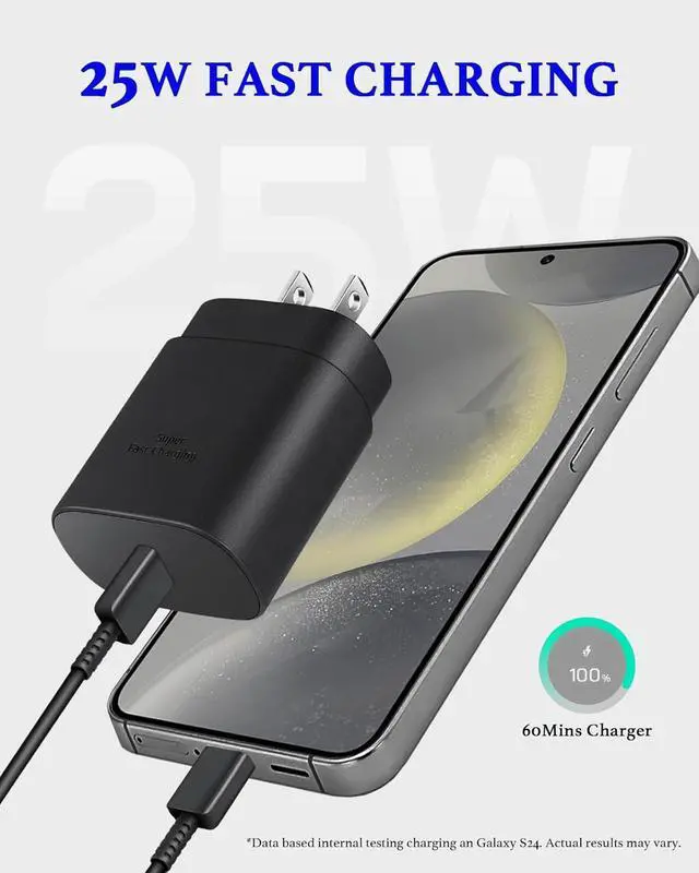 Alt view image 3 of 7 - 25W Type C Charger Fast Charging 10 ft, USB C Charger Block & Android Phone Chargers Cord 10 Foot for Galaxy S25 Ultra/S25/S25+/S24 Ultra/S24/S24+/S23/S22 Ultra