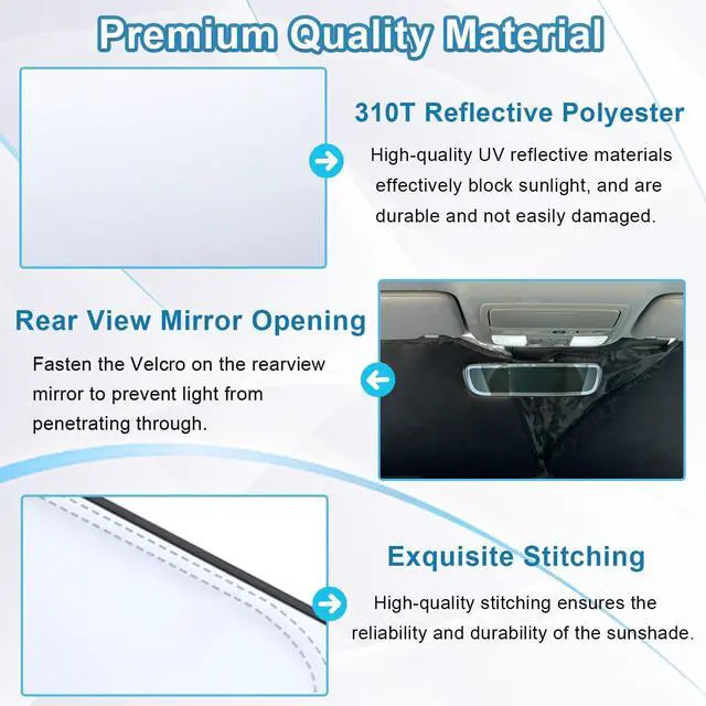 Alt view image 6 of 7 - Premium Car Windshield Sun Shade for 2018-2022 Honda Accord Front Window Sun Visor Reflector 310T Thickened Blocks UV Rays Foldable Sunshade Car Interior Protection Accessories