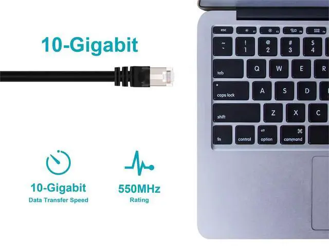Alt view image 5 of 6 - Monoprice - 124360 Cat6A Ethernet Patch Cable - Network Internet Cord - RJ45, 550Mhz, STP, Pure Bare Copper Wire, 10G, 26AWG, 10ft, Black