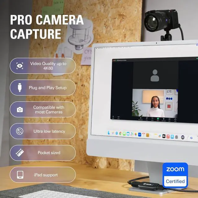 Alt view image 2 of 7 - Elgato Cam Link 4K Capture Card for DSLR, Camcorder, Action Cam | HDMI to USB 3.0, Stream in 1080p60 or 4K30/60, Ultra-low latency, Works with OBS, Zoom, Discord, PC/Mac/iPad compatible