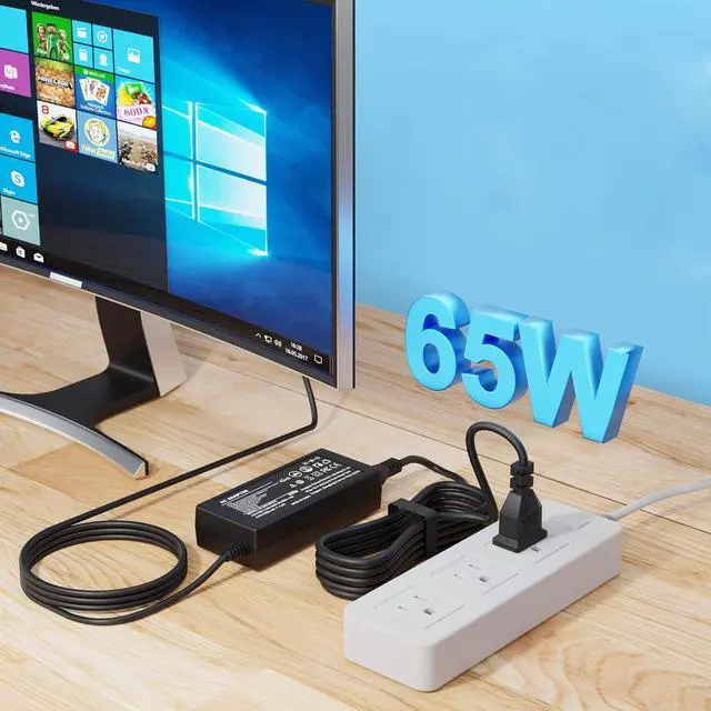 Alt view image 3 of 7 - 19V Monitor Power Adapter Cord Compatible with Asus | vg245, vg278, vg278q, vg279, vg279q, vg245h, 27'' 24'' 23'' 22'', Tuf Gaming