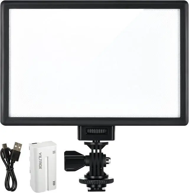 Alt view image 4 of 7 - VILTROX 15W LED Video Light Panel, 3300K-5600K On Camera Light, Super Thin Key Light Panel with NP-F550, Led Photography Lighting CRI95+ for Studio Photography Video Recording Live Streaming L116T