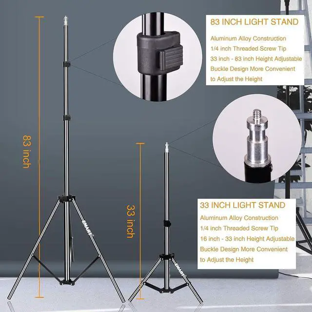 Alt view image 4 of 7 - EMART Umbrella Photography Lighting Kit, 200/700W Bulbs, Soft Light Continuous Photographic Reflector Set for Portrait Studio Video Recording, Filming, Podcast