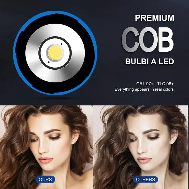Alt view image 5 of 7 - WELLMAKING 40W Portable LED Light CRI97+ 5600K Daylight for Video | Fresnel lens, LCD screen, barndoors, Bowens mount, dimmable output, AC/DC power supply, low noise design