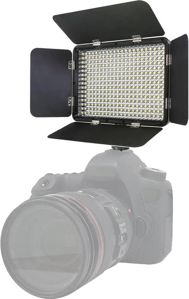 Alt view image 2 of 5 - Vidpro LED-330 Photo and Video Light Kit - On Camera Panel LED Light - Adjustable and Dimmable Light Fits Cameras Video Camcorders and DLSR w/Hot Shoe Includes Rechargeable Battery Diffuser and More
