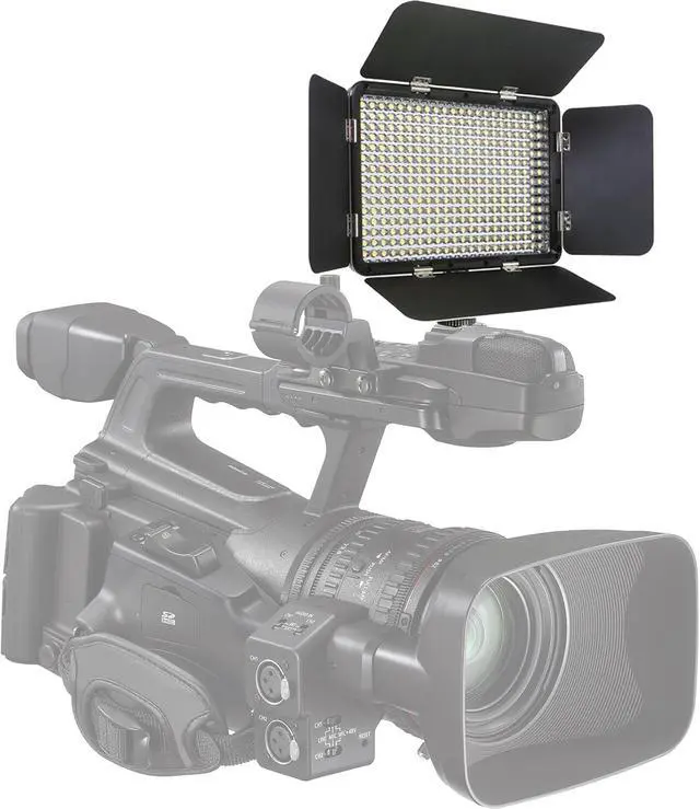 Alt view image 3 of 5 - Vidpro LED-330 Photo and Video Light Kit - On Camera Panel LED Light - Adjustable and Dimmable Light Fits Cameras Video Camcorders and DLSR w/Hot Shoe Includes Rechargeable Battery Diffuser and More