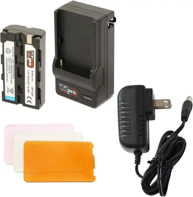Alt view image 5 of 5 - Vidpro LED-330 Photo and Video Light Kit - On Camera Panel LED Light - Adjustable and Dimmable Light Fits Cameras Video Camcorders and DLSR w/Hot Shoe Includes Rechargeable Battery Diffuser and More