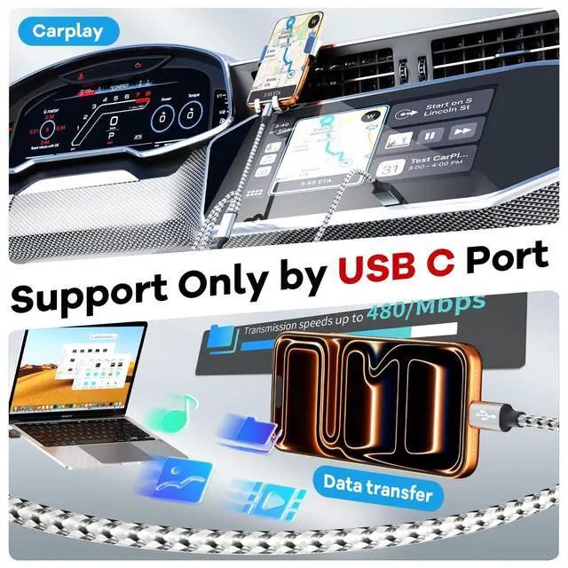 Alt view image 4 of 7 - Travel Essentials 3in1 Multi Charging Cable for iPhone Watch Charger 3PK5FT | USB A to Type C/IP/iWatch Charger, Charging Cords for Multiple Devices Compatible with iWatch Ultra/11-2&iPhone 17-8