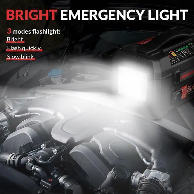 Alt view image 6 of 7 - LOKITHOR AW401 5-in-1 Multi-Function Car Emergency Tool | 2500 Amp Jump Starter(8.5L & 6.5L) | 150 PSI Air Compressor | 200 PSI Pressure Washer | 500-lumen LED | 20,000mAh Power Bank