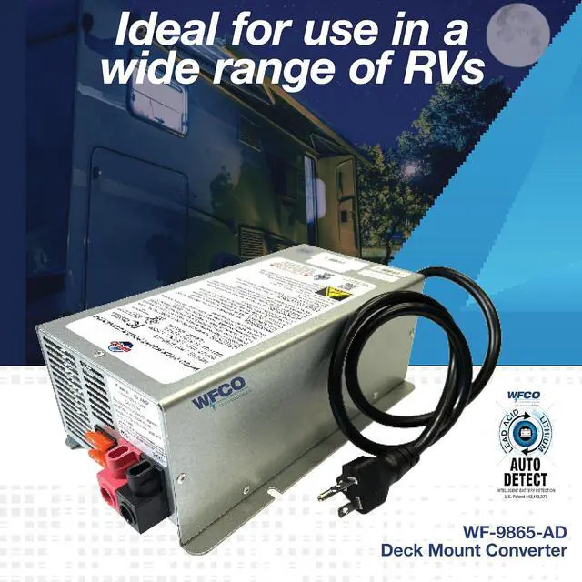 Alt view image 2 of 7 - WFCO Arterra WF-9865-AD-CB Converter/Charger - Deckmount - 65 Amp DC Output (20 Amp AC Power Cord) , Gray