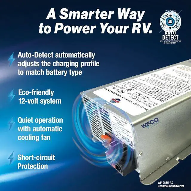Alt view image 3 of 7 - WFCO Arterra WF-9865-AD-CB Converter/Charger - Deckmount - 65 Amp DC Output (20 Amp AC Power Cord) , Gray