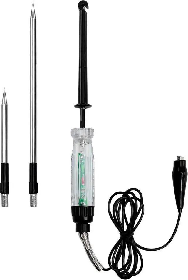 Main image of ALLOSUN Automotive Wire Piercing DC Voltage Circuit 6V / 12V Hook Probe Tester 59 Inch Cord with LED & Buzzer Indicator