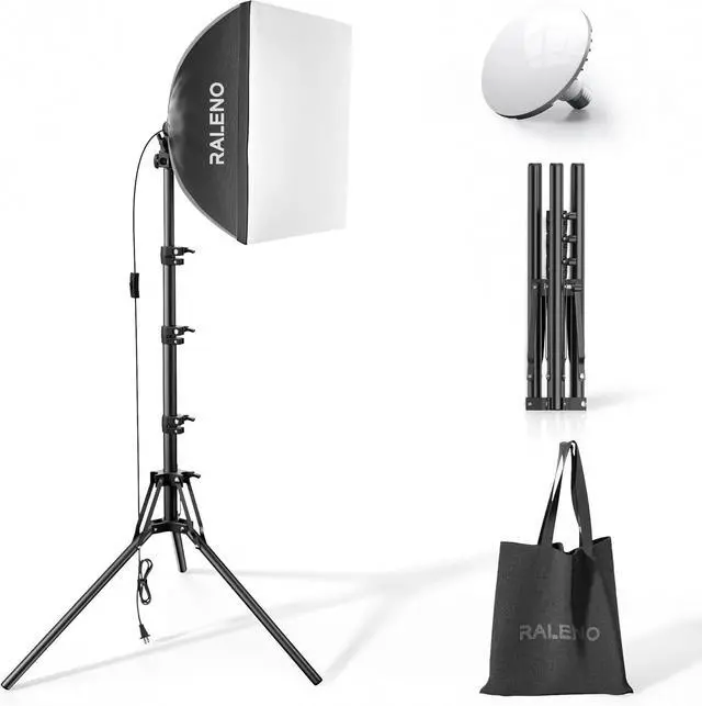 Main image of RALENO 16"x16" Softbox Photography Lighting Kit for Video Recording Studio | Softbox Lighting with LED Bulb (50W | 5500K | 97 CRI ), Soft Box for TikTok Photography Shooting Live Streaming