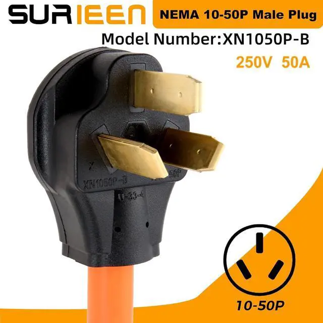 Alt view image 2 of 7 - NEMA 10-50P Male to 10-30R Female Dryer Adapter Plug 1.5FT | 3 Prong to 3 Prong Dryer Adapter Cord, 50 Amp to 30 Amp Socket for Old Style Dryer/Range to Dryer STW 10AWG/3C, 250V, ETL Lis
