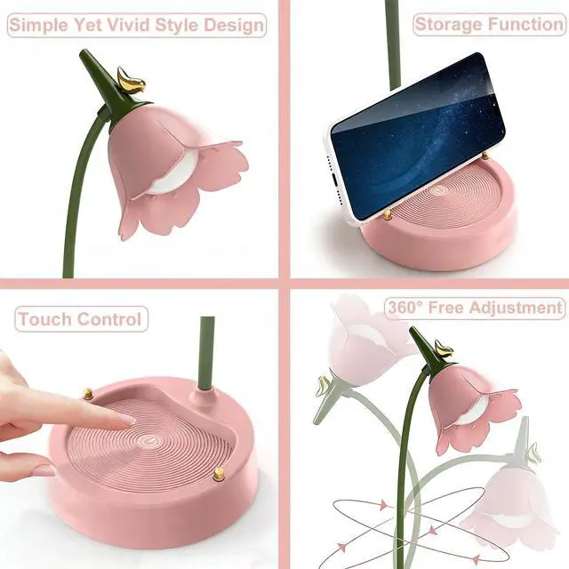 Alt view image 5 of 7 - magical JD LED Desk Lamp Cordless Table Light Adjustable Gooseneck Dimmable Touch Rechargeable Battery Eye-Caring Night Light for Kids,Mini Cute Lamp for College Dorm Bedroom Reading