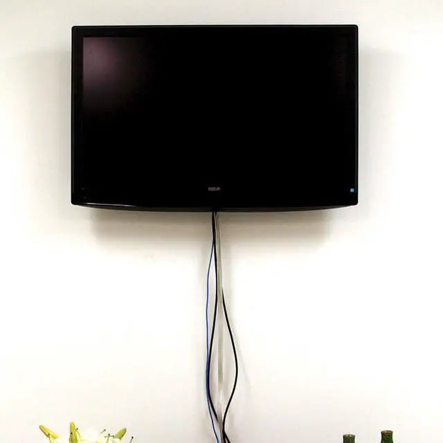 Alt view image 4 of 5 - DATA COMM Electronics 50-3331-WH-KIT Flat Panel TV Cord Organizer Kit, Wall Cable Pass Through, Hides Low Voltage Wires Behind Mounted TV, Includes 2 Mounting Brackets, Up/Down Cable Plate, White