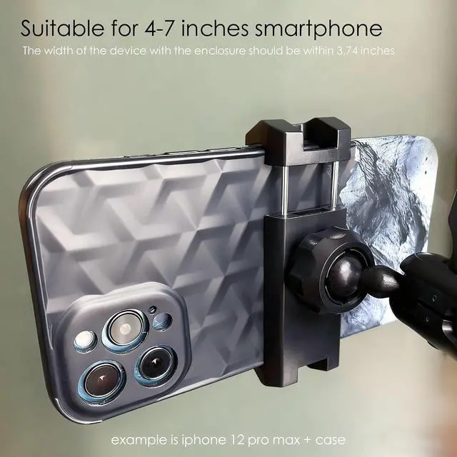 Alt view image 6 of 6 - Universal Mirror Shower Phone Holder, Multi-Directional Dual 360 Degree Rotating Suction Cup Phone Wall Mount stand, Tiktok Youtube Vlog Video Recording Kit, airplane travel essentials accessories