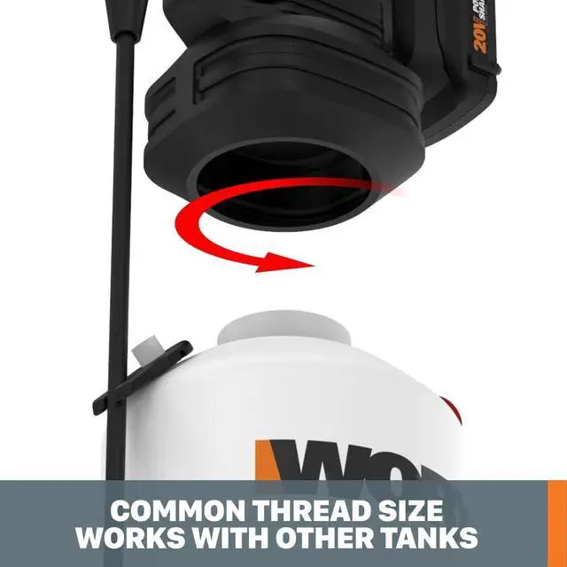 Alt view image 5 of 6 - WORX Cordless Yard Sprayer 20V 2-Gallon, WG829 | Automatic Pump; Variable Spray Nozzle; Battery & Charger Included; PowerShare