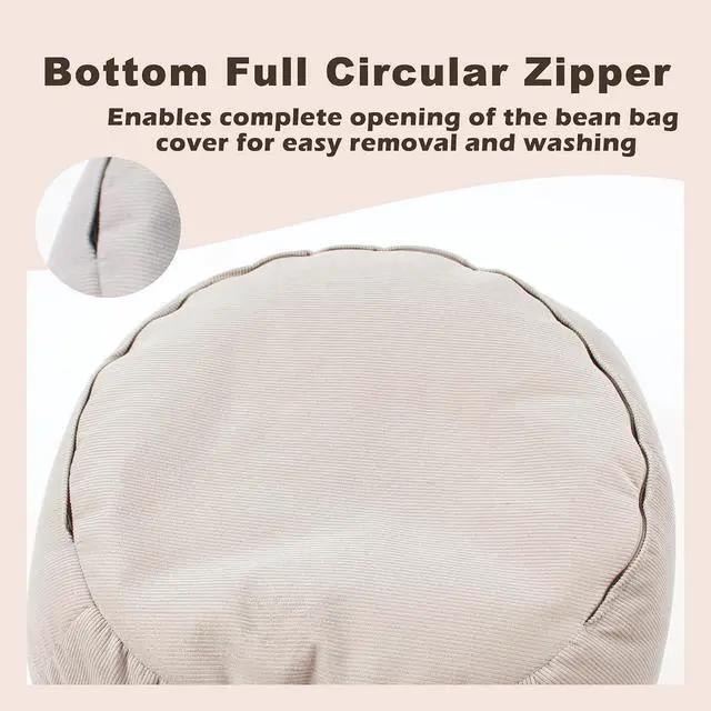Alt view image 5 of 7 - LPMOERA Stuffed Animal Storage Soft Bean Bag Chair Cover No Filler Beige