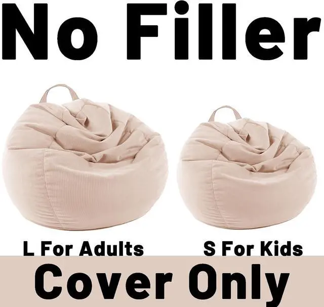 Alt view image 6 of 7 - LPMOERA Stuffed Animal Storage Soft Bean Bag Chair Cover No Filler Beige