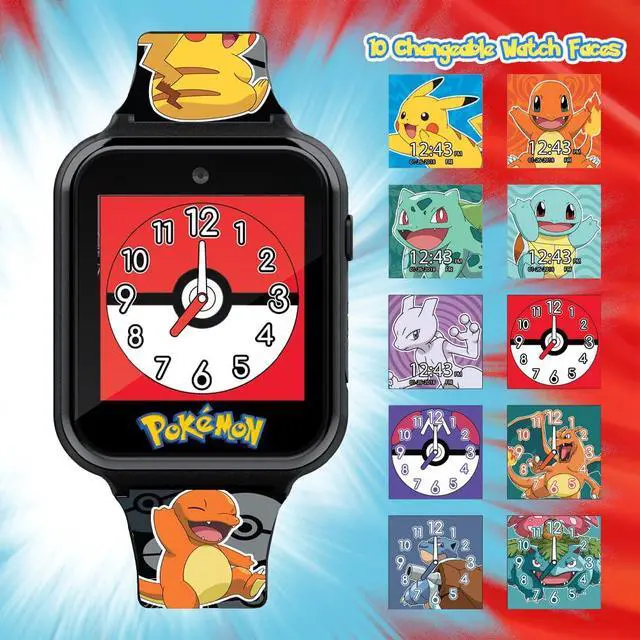 Alt view image 3 of 7 - Pokémon Interactive Kids Smartwatch Touchscreen Watch with Games, Camera, Voice Recorder, Step Tracker, Alarm & Timer 10 Pokémon Watch Faces, USB Rechargeable Fits Wrists 5.5" to 8"