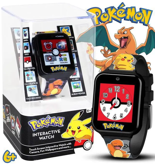 Alt view image 2 of 7 - Pokémon Interactive Kids Smartwatch Touchscreen Watch with Games, Camera, Voice Recorder, Step Tracker, Alarm & Timer 10 Pokémon Watch Faces, USB Rechargeable Fits Wrists 5.5" to 8"