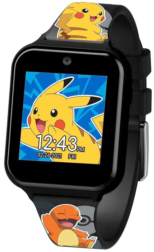 Alt view image 7 of 7 - Pokémon Interactive Kids Smartwatch Touchscreen Watch with Games, Camera, Voice Recorder, Step Tracker, Alarm & Timer 10 Pokémon Watch Faces, USB Rechargeable Fits Wrists 5.5" to 8"