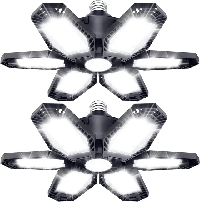 Main image of TANBABY 2 Pack LED Garage Lights, Deformable Ceiling Light, 30000LM 6500K