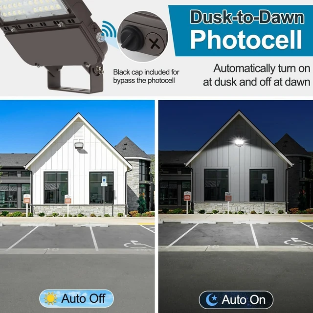 Alt view image 3 of 7 - LED Parking Lot Light 240W/200W/150W Adjustable with Dusk to Dawn