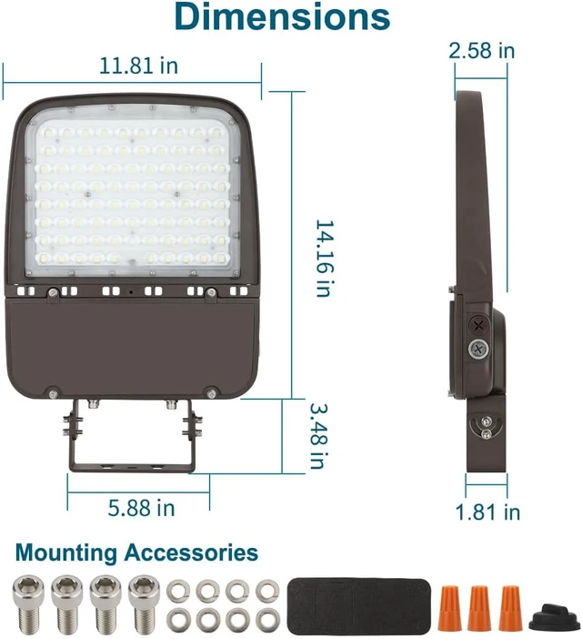 Alt view image 6 of 7 - LED Parking Lot Light 240W/200W/150W Adjustable with Dusk to Dawn