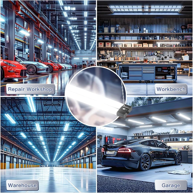 Alt view image 7 of 7 - BBOUNDER 4Pack 4FT LED Shop Light, 65000K, 40W=250W, Linkable for Garage