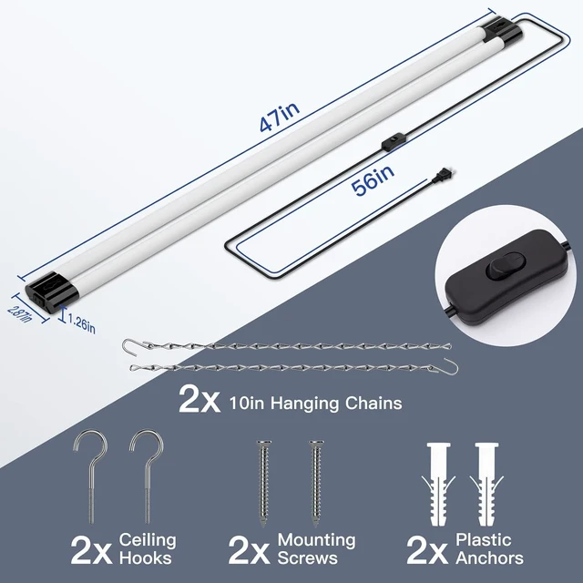 Alt view image 7 of 7 - BBOUNDER 10 Pack 4FT LED Shop Light, 6500K, 40W=250W, 4400LM, 4 Linkable