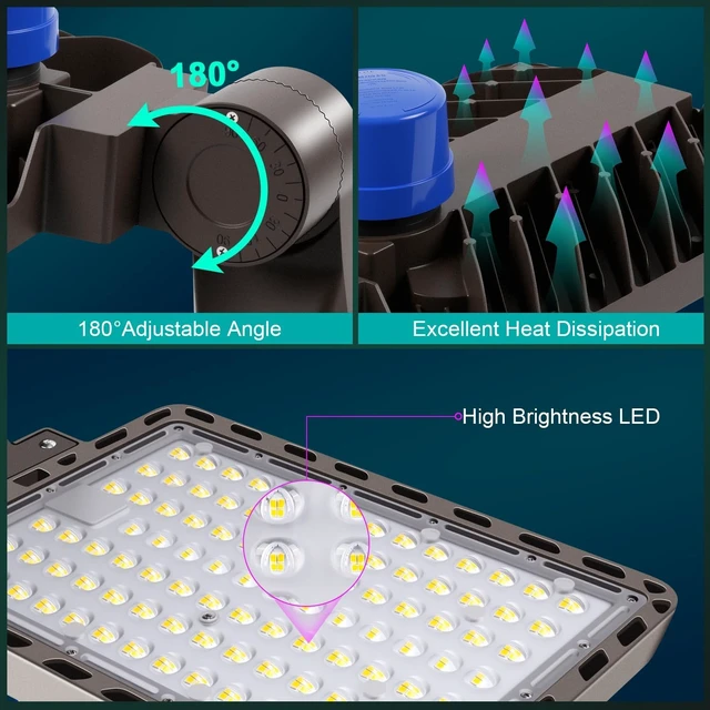 Alt view image 7 of 7 - 240W LED Parking Lot Light Dusk to Dawn Photocell 4Pack 36000LM