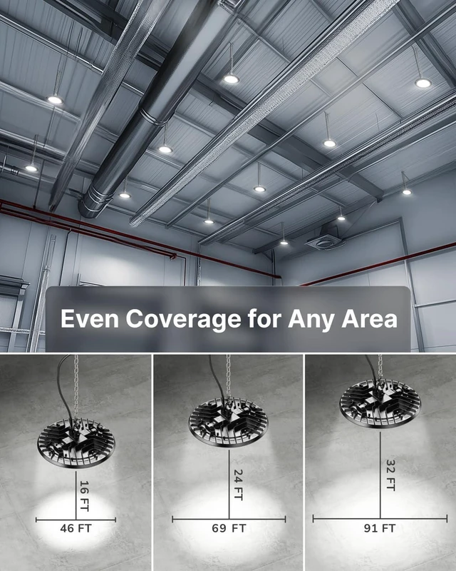 Alt view image 7 of 7 - Sunco 10 Pack UFO LED High Bay Lights, Plug & Play, 150W, 19500LM, 5000K
