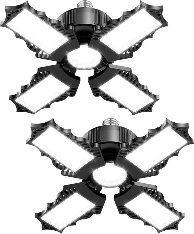 Main image of ISKYDRAW Garage Lights 120W 2 Pack, 12000LM LED Shop Light Bay Lighting
