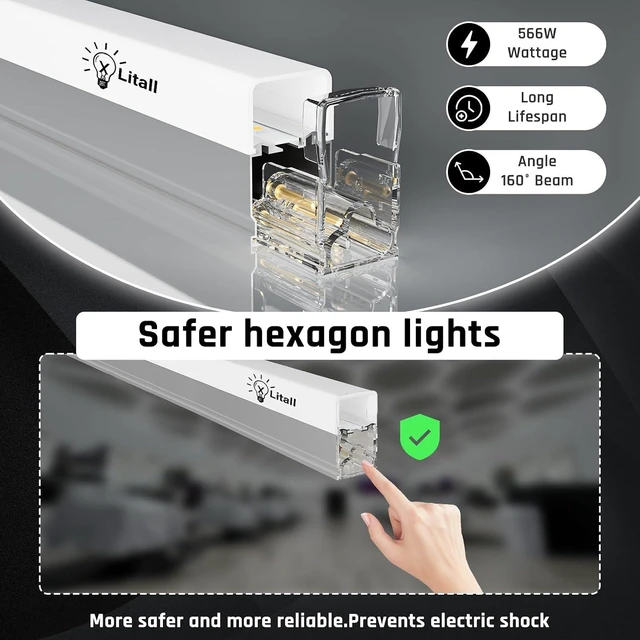 Alt view image 3 of 7 - Hexagon Garage Light - Hexagon led Lights, High Brightness 566W 70750LM 6500K Super Bright Honeycomb Lights for Garage, Basement, Warehouse, Auto Beauty Shop, Car Detailing Shop