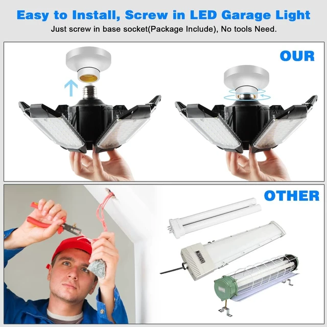 Alt view image 5 of 7 - Garage Lights - 32000LM LED Garage Ceiling Lights 6500K Daylight