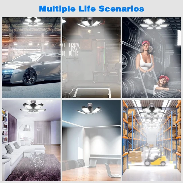 Alt view image 6 of 7 - Garage Lights - 32000LM LED Garage Ceiling Lights 6500K Daylight