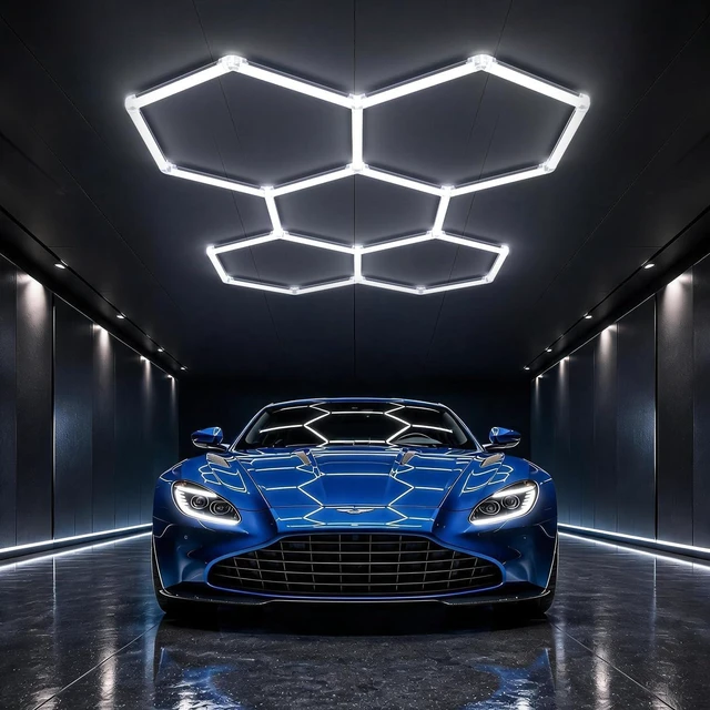 Main image of HYPERLITE Gen II Hexagon Garage Lights: 168W 16800LM 5 Grids Hexagon Led Light, 6500K Ultra Bright Honeycomb Hex Lights, Durable Design for Garage, Shop, Basement, Barber, Homegym