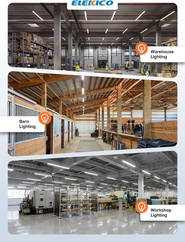 Alt view image 5 of 7 - Upgrade Super Bright 6 Pack 60W LED Shop Lights 4FT 9000LM 5000K for Shop