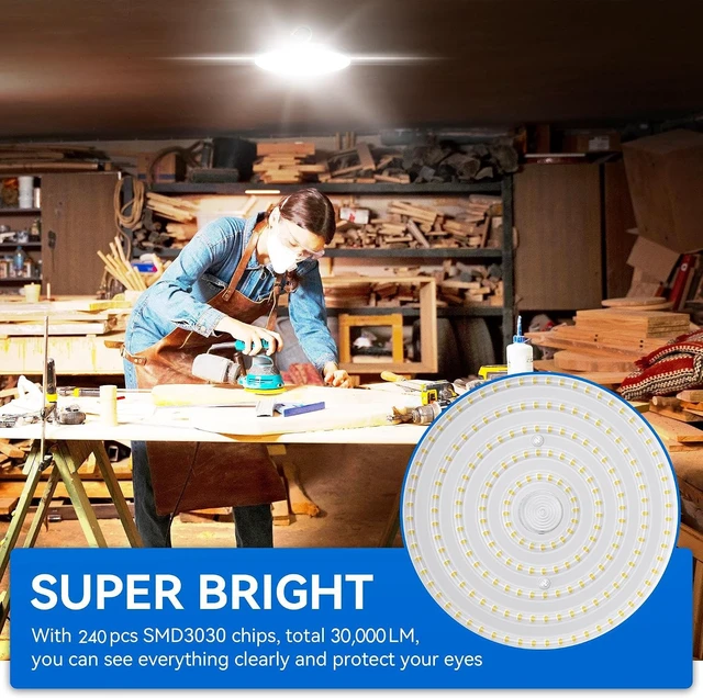 Alt view image 3 of 7 - 4 Pack UFO LED High Bay Light 200W, 30000lm, 5000K, ETL Listed