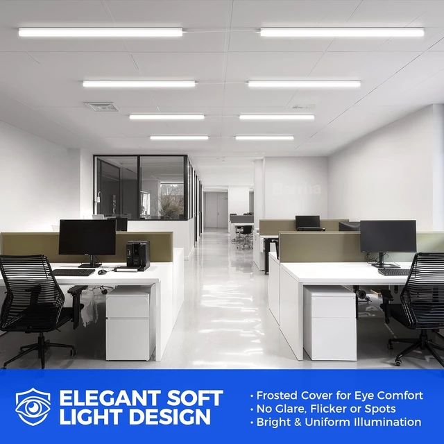 Alt view image 5 of 7 - Barrina LED Shop Lights 4FT for Workshop, Garage, 45W 5000LM 5000K, 2 Packs