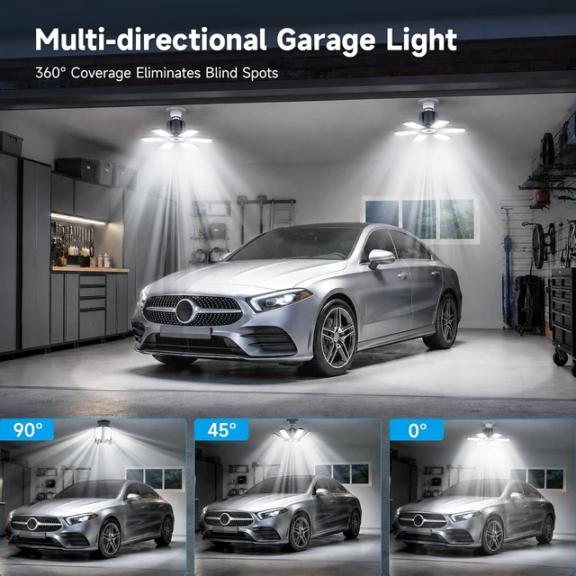 Alt view image 2 of 7 - LED Garage Lights - 200W Super Brighter Deformable 6500K Daylight