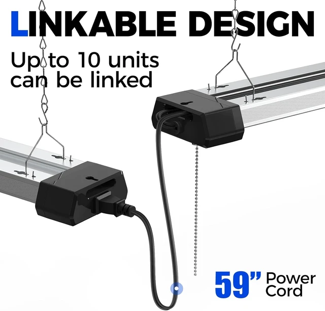 Alt view image 5 of 7 - Barrina BS42a LED Shop Lights 4FT for Workshop, 42W 4800LM 5000K, 2 Packs