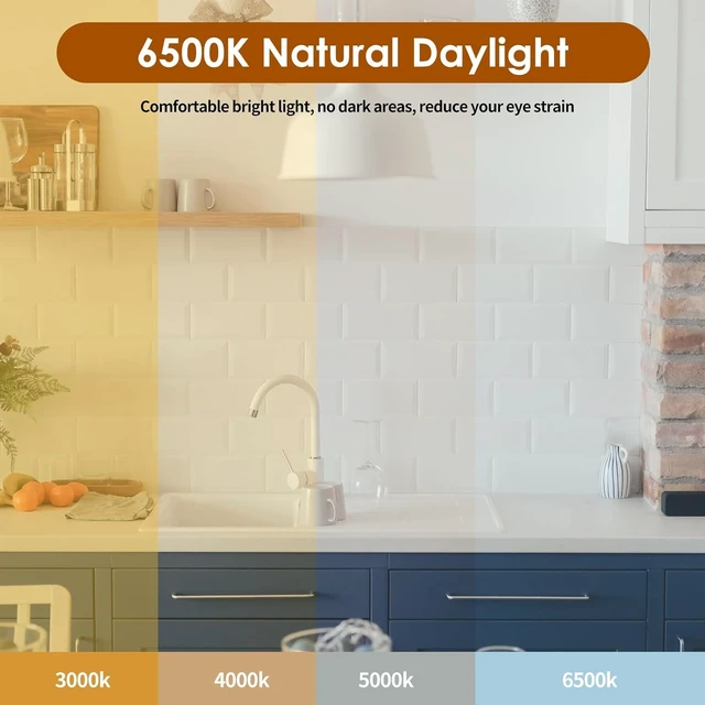 Alt view image 6 of 7 - YWD LED Garage Lights 2Pack, 60W Deformable Led Ceiling Lighting 6000LM E26/E27 Daylight 6500K Super Bright Light Adjustable for Workbench, Barn, Warehouse