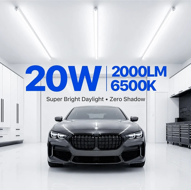 Alt view image 2 of 7 - Ensenior 4FT LED Shop Lights, T5 6500K Super Bright Garage Lighting, 8 Pack