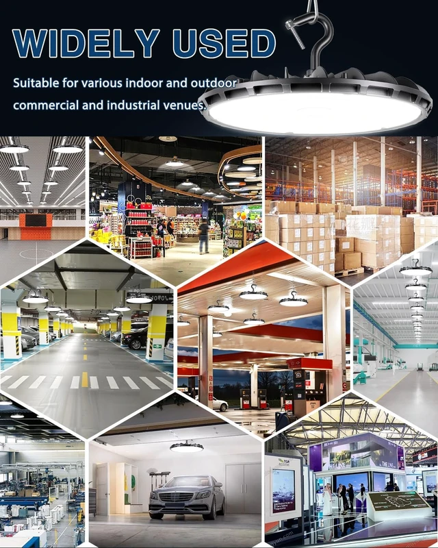 Alt view image 7 of 7 - 200W UFO LED High Bay Light, Aluminum LED Shop Lights with 26000LM
