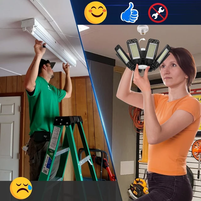 Alt view image 5 of 7 - ISKYDRAW Garage Lights 2 Pack - 240W 24000LM Garage Lights Ceiling LED